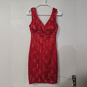 Crystal Doll Prom/formal Sequin Red Mini Dress!